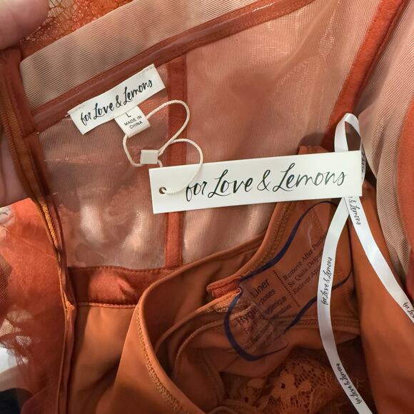 NWT For Love And Lemons x REVOLVE Bustier Gown, Rust, L - Picture 5 of 8